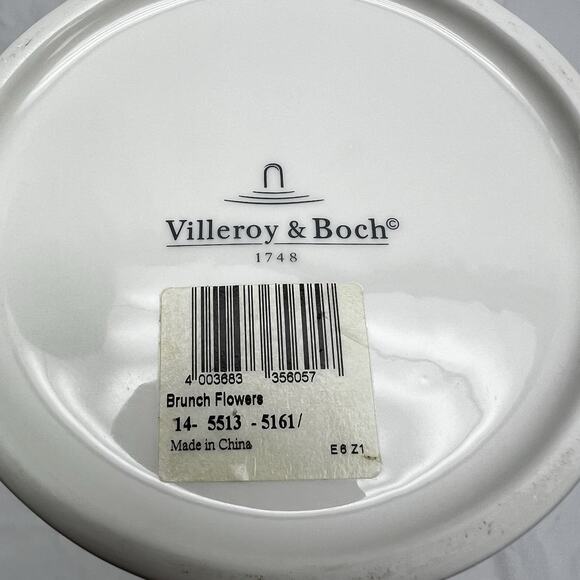 Villeroy & Boch Summer Flowers Footed Ivory Fluted Ceramic Vase 10" HTF - Picture 5 of 10